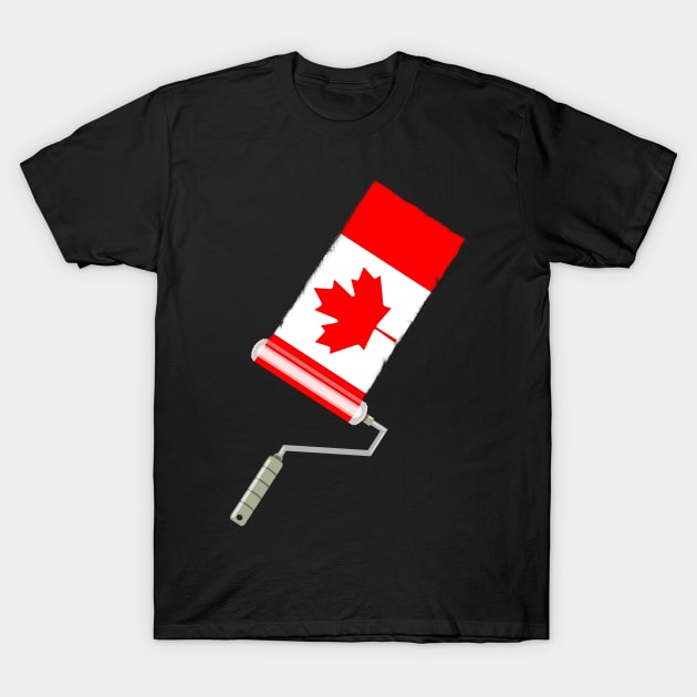 Paint Roller Canadian Flag T-Shirt by mailboxdisco